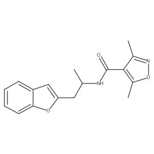 N-(1-(benzofuran-2-yl)propan-2-yl)-3,5-dimethylisoxazole-4-carboxamide结构式