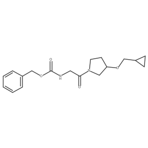 Benzyl (2-(3-(cyclopropylmethoxy)pyrrolidin-1-yl)-2-oxoethyl)carbamate结构式