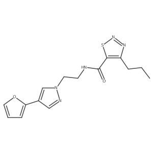 N-(2-(4-(furan-2-yl)-1H-pyrazol-1-yl)ethyl)-4-propyl-1,2,3-thiadiazole-5-carboxamide结构式