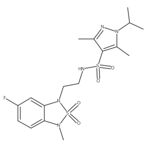 N-(2-(6-fluoro-3-methyl-2,2-dioxidobenzo[c][1,2,5]thiadiazol-1(3H)-yl)ethyl)-1-isopropyl-3,5-dimethyl-1H-pyrazole-4-sulfonamide Structure
