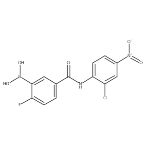 Boronic acid, B-[5-[[(2-chloro-4-nitrophenyl)amino]carbonyl]-2-fluorophenyl]- Structure