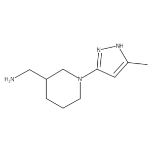 (1-(5-methyl-1H-pyrazol-3-yl)piperidin-3-yl)methanamine结构式