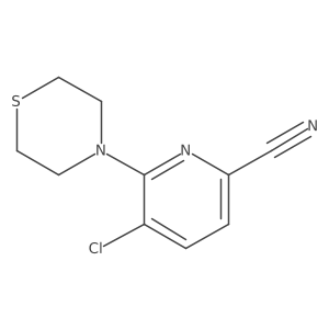 5-Chloro-6-(thiomorpholin-4-yl)pyridine-2-carbonitrile结构式