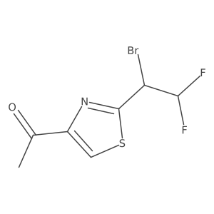 1-[2-(1-Bromo-2,2-difluoroethyl)-1,3-thiazol-4-yl]ethan-1-one结构式