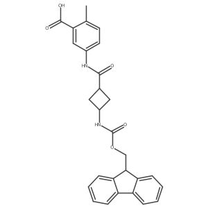 5-[3-({[(9H-fluoren-9-yl)methoxy]carbonyl}amino)cyclobutaneamido]-2-methylbenzoic acid Structure