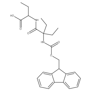 (2R)-2-[2-ethyl-2-({[(9H-fluoren-9-yl)methoxy]carbonyl}amino)butanamido]butanoic acid Structure