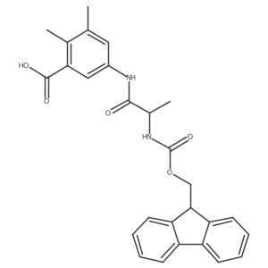 5-[(2R)-2-({[(9H-fluoren-9-yl)methoxy]carbonyl}amino)propanamido]-2,3-dimethylbenzoic acid结构式