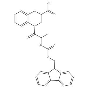4-[(2R)-2-({[(9H-fluoren-9-yl)methoxy]carbonyl}amino)propanoyl]-3,4-dihydro-2H-1,4-benzoxazine-2-carboxylic acid结构式