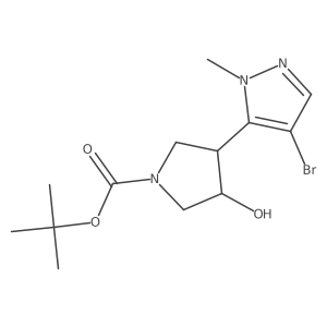 tert-butyl 3-(4-bromo-1-methyl-1H-pyrazol-5-yl)-4-hydroxypyrrolidine-1-carboxylate结构式