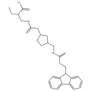 3-(2-{3-[({[(9H-fluoren-9-yl)methoxy]carbonyl}amino)methyl]cyclopentyl}acetamido)-2-methoxypropanoic acid Structure