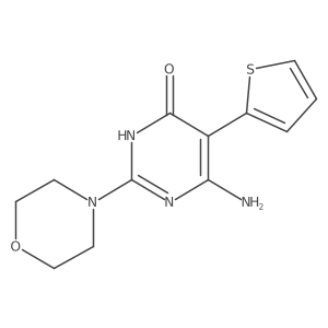 6-Amino-2-(morpholin-4-yl)-5-(thiophen-2-yl)-3,4-dihydropyrimidin-4-one结构式