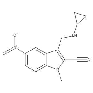 3-[(cyclopropylamino)methyl]-1-methyl-5-nitro-1H-indole-2-carbonitrile结构式