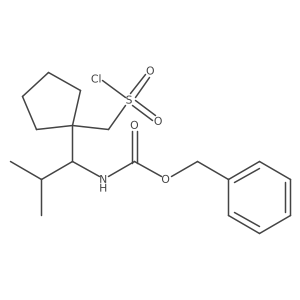 benzyl N-(1-{1-[(chlorosulfonyl)methyl]cyclopentyl}-2-methylpropyl)carbamate结构式