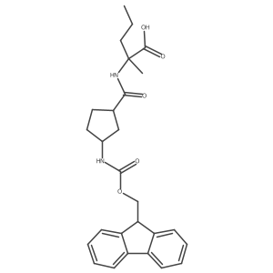 2-{[3-({[(9H-fluoren-9-yl)methoxy]carbonyl}amino)cyclopentyl]formamido}-2-methylpentanoic acid Structure