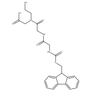 2-{2-[2-({[(9H-fluoren-9-yl)methoxy]carbonyl}amino)acetamido]-N-(2-hydroxyethyl)acetamido}acetic acid结构式