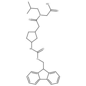 rac-2-{2-[(1R,3S)-3-({[(9H-fluoren-9-yl)methoxy]carbonyl}amino)cyclopentyl]-N-(2-methylpropyl)acetamido}acetic acid Structure