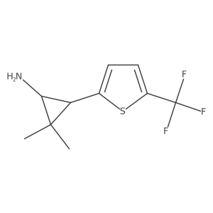rac-(1R,3S)-2,2-dimethyl-3-[5-(trifluoromethyl)thiophen-2-yl]cyclopropan-1-amine结构式