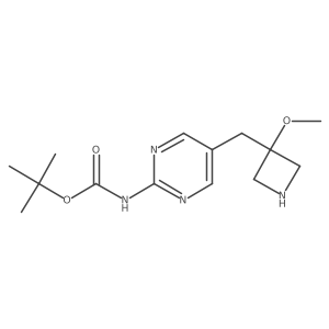 tert-butyl N-{5-[(3-methoxyazetidin-3-yl)methyl]pyrimidin-2-yl}carbamate结构式