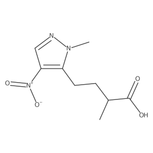 2-methyl-4-(1-methyl-4-nitro-1H-pyrazol-5-yl)butanoic acid结构式