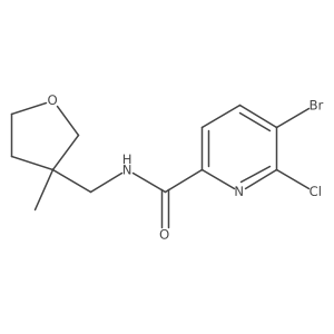 5-Bromo-6-chloro-N-[(3-methyloxolan-3-yl)methyl]pyridine-2-carboxamide结构式