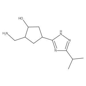 rac-(1R,2R,4S)-2-(aminomethyl)-4-[5-(propan-2-yl)-4H-1,2,4-triazol-3-yl]cyclopentan-1-ol结构式