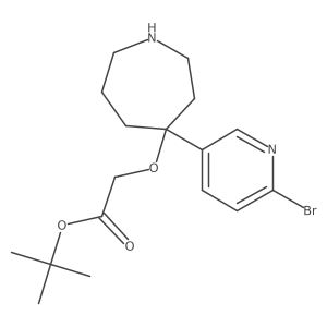 Tert-butyl 2-{[4-(6-bromopyridin-3-yl)azepan-4-yl]oxy}acetate结构式
