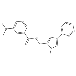 3-(dimethylamino)-N-{[1-methyl-3-(pyridin-2-yl)-1H-pyrazol-5-yl]methyl}benzamide结构式