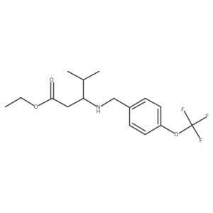 Ethyl 4-methyl-3-({[4-(trifluoromethoxy)phenyl]methyl}amino)pentanoate结构式