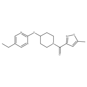5-Ethyl-2-{[1-(5-methyl-1,2-oxazole-3-carbonyl)piperidin-4-yl]oxy}pyrimidine结构式