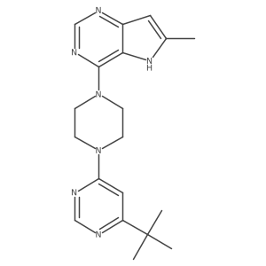 4-tert-butyl-6-(4-{6-methyl-5H-pyrrolo[3,2-d]pyrimidin-4-yl}piperazin-1-yl)pyrimidine结构式