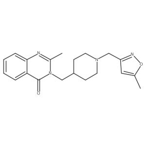 2-Methyl-3-({1-[(5-methyl-1,2-oxazol-3-yl)methyl]piperidin-4-yl}methyl)-3,4-dihydroquinazolin-4-one结构式