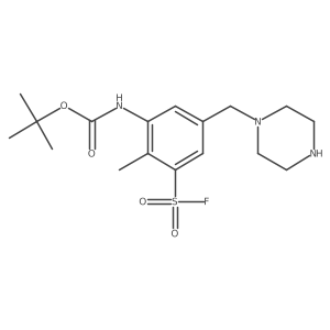 tert-butyl N-[3-(fluorosulfonyl)-2-methyl-5-[(piperazin-1-yl)methyl]phenyl]carbamate结构式
