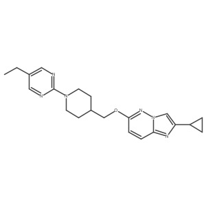 2-{4-[({2-Cyclopropylimidazo[1,2-b]pyridazin-6-yl}oxy)methyl]piperidin-1-yl}-5-ethylpyrimidine Structure