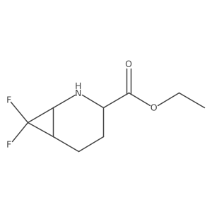 ethyl (3R)-7,7-difluoro-2-azabicyclo[4.1.0]heptane-3-carboxylate结构式