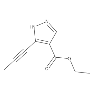 Ethyl 3-(prop-1-yn-1-yl)-1H-pyrazole-4-carboxylate结构式