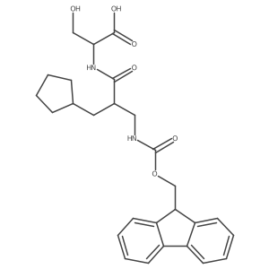 (2R)-2-[2-(cyclopentylmethyl)-3-({[(9H-fluoren-9-yl)methoxy]carbonyl}amino)propanamido]-3-hydroxypropanoic acid结构式