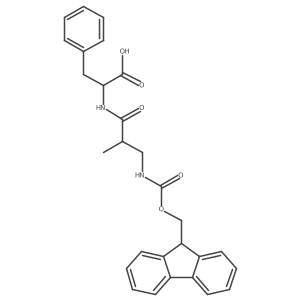 (2R)-2-[3-({[(9H-fluoren-9-yl)methoxy]carbonyl}amino)-2-methylpropanamido]-3-phenylpropanoic acid Structure