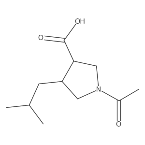 rac-(3R,4R)-1-acetyl-4-(2-methylpropyl)pyrrolidine-3-carboxylic acid Structure