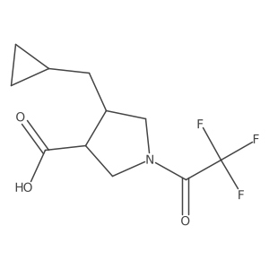 rac-(3R,4R)-4-(cyclopropylmethyl)-1-(2,2,2-trifluoroacetyl)pyrrolidine-3-carboxylic acid Structure