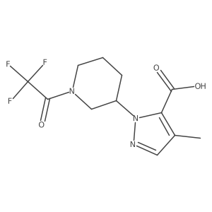 4-methyl-1-[1-(2,2,2-trifluoroacetyl)piperidin-3-yl]-1H-pyrazole-5-carboxylic acid Structure