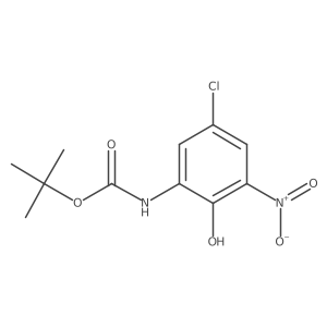 tert-butyl N-(5-chloro-2-hydroxy-3-nitrophenyl)carbamate结构式