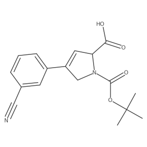 (2R)-1-tert-butoxycarbonyl-4-(3-cyanophenyl)-2,5-dihydropyrrole-2-carboxylic acid结构式