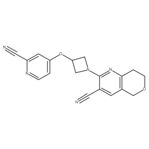 4-[(1-{3-cyano-5H,7H,8H-pyrano[4,3-b]pyridin-2-yl}azetidin-3-yl)oxy]pyridine-2-carbonitrile Structure