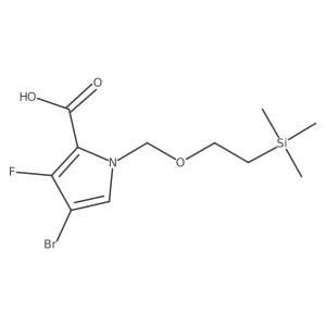 4-Bromo-3-fluoro-1-((2-(trimethylsilyl)ethoxy)methyl)-1H-pyrrole-2-carboxylic acid Structure