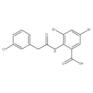 3,5-Dibromo-2-[2-(3-chloro-phenyl)-acetylamino]-benzoic acid Structure