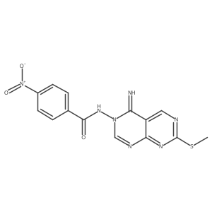 N-[4-imino-7-(methylsulfanyl)pyrimido[4,5-d]pyrimidin-3(4H)-yl]-4-nitrobenzamide结构式