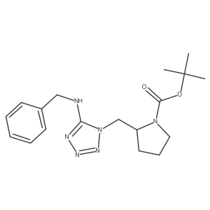 tert-butyl (2S)-2-{[5-(benzylamino)-1H-1,2,3,4-tetrazol-1-yl]methyl}pyrrolidine-1-carboxylate结构式