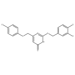 6-{[(4-Chlorophenyl)sulfanyl]methyl}-2-[(3,4-dichlorobenzyl)sulfanyl]-4-pyrimidinol结构式