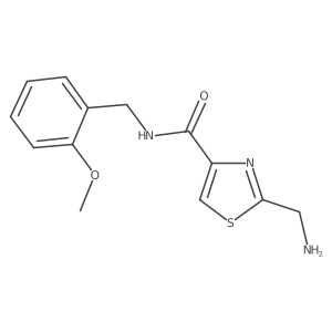 2-(aminomethyl)-N-([2-(methyloxy)phenyl]methyl)-1,3-thiazole-4-carboxamide结构式