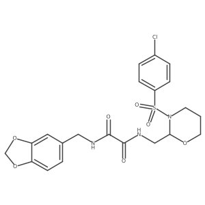 N1-(benzo[d][1,3]dioxol-5-ylmethyl)-N2-((3-((4-chlorophenyl)sulfonyl)-1,3-oxazinan-2-yl)methyl)oxalamide Structure